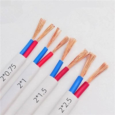 Płaski kabel zasilający VDE H03VV-F 2*0,5 mm Przewód monitorujący z gołego drutu miedzianego